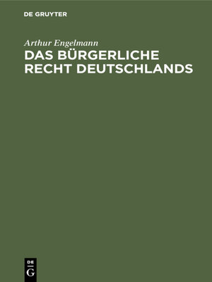 cover image of Das bürgerliche Recht Deutschlands
